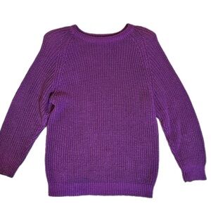 Ramie Cotton Vintage Littlewood Green Purple Knit Sweater Medium, Macau